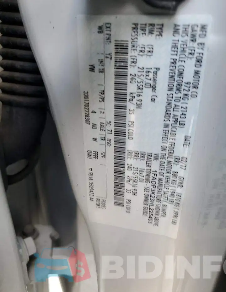 1FADP3K23HL225493 Photo# 10