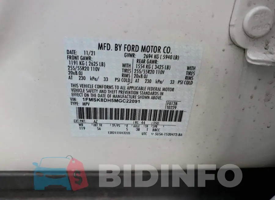 1FMSK8DH5MGC22091 Photo# 10