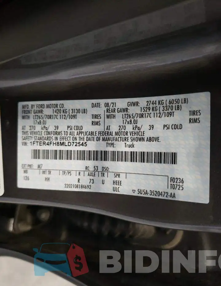 1FTER4FH8MLD72545 Photo# 10