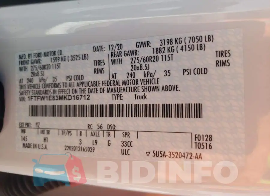 1FTFW1E83MKD16712 Photo# 10