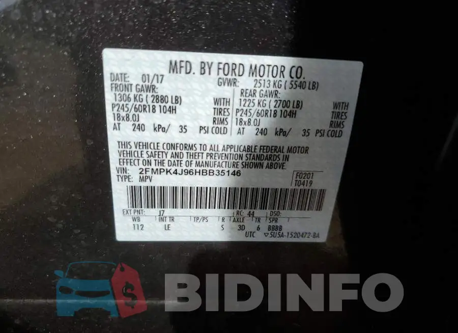 2FMPK4J96HBB35146 Photo# 10