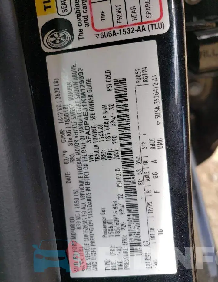 3FADP4EJ1KM129893 Photo# 10