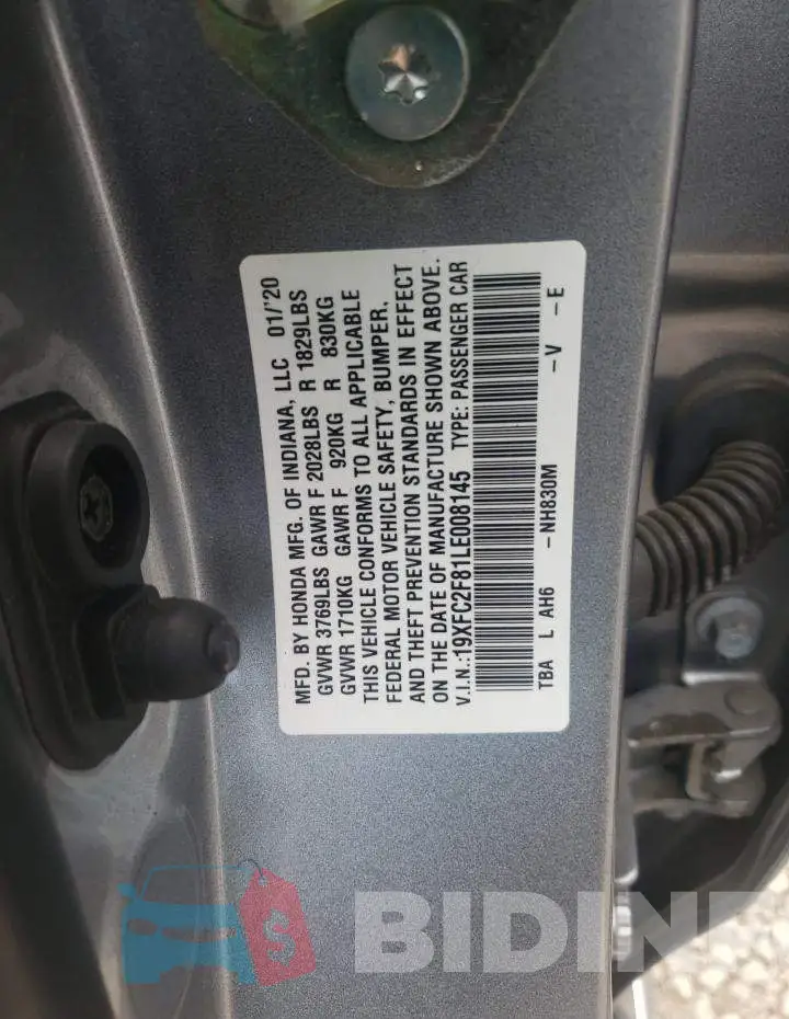 19XFC2F81LE008145 Photo# 10