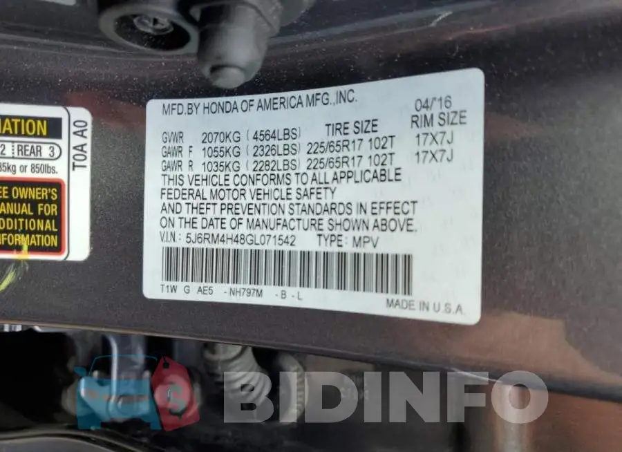 5J6RM4H48GL071542 Photo# 10