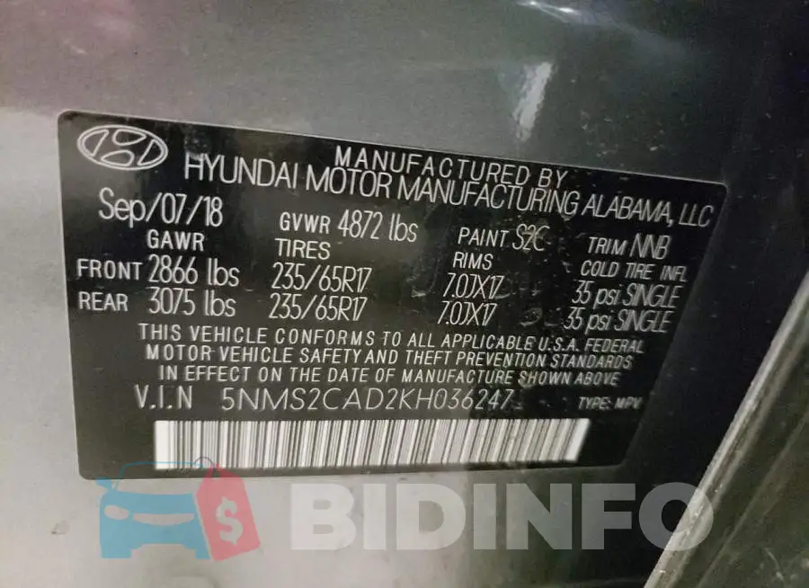 5NMS2CAD2KH036247 Photo# 10