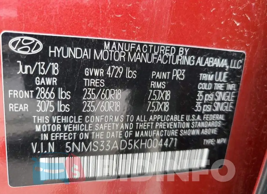 5NMS33AD5KH004471 Photo# 10