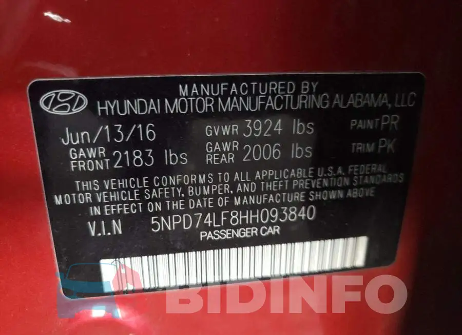5NPD74LF8HH093840 Photo# 10