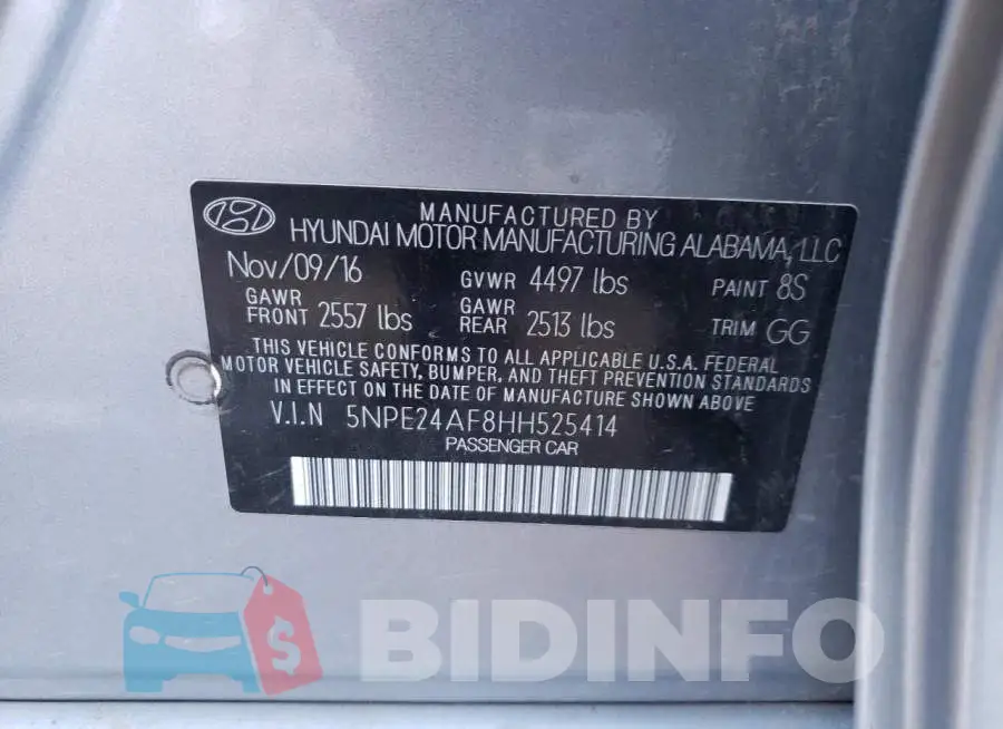5NPE24AF8HH525414 Photo# 10