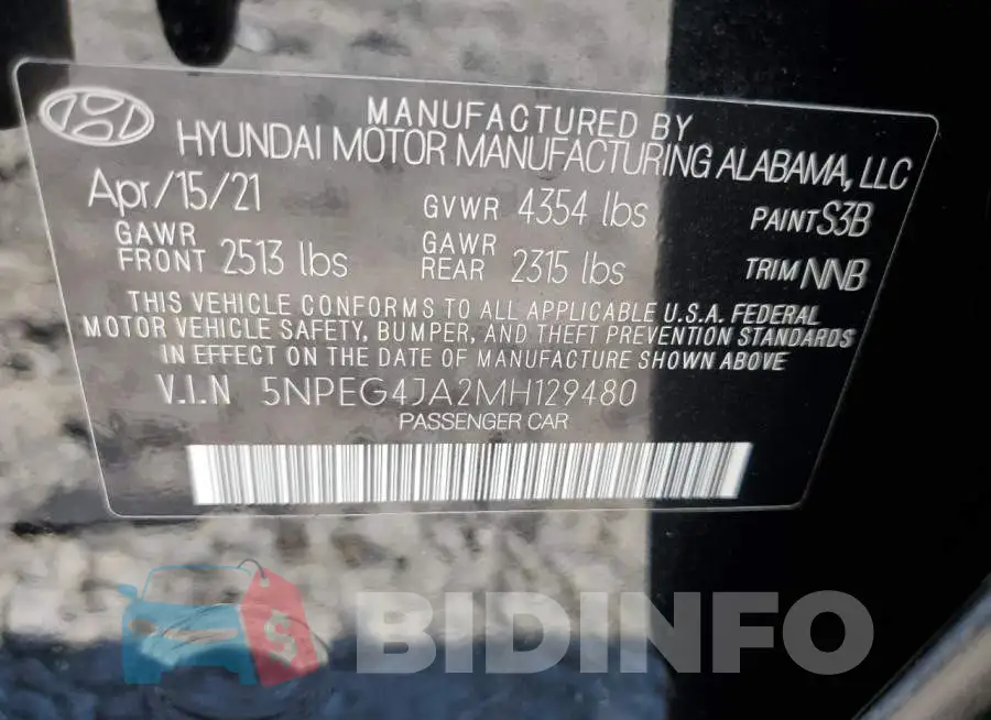 5NPEG4JA2MH129480 Photo# 10