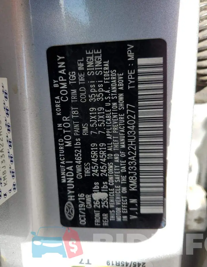 KM8J33A22HU340277 Photo# 10