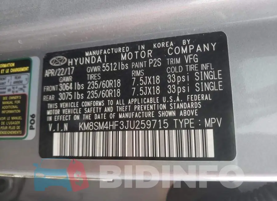 KM8SM4HF3JU259715 Photo# 10