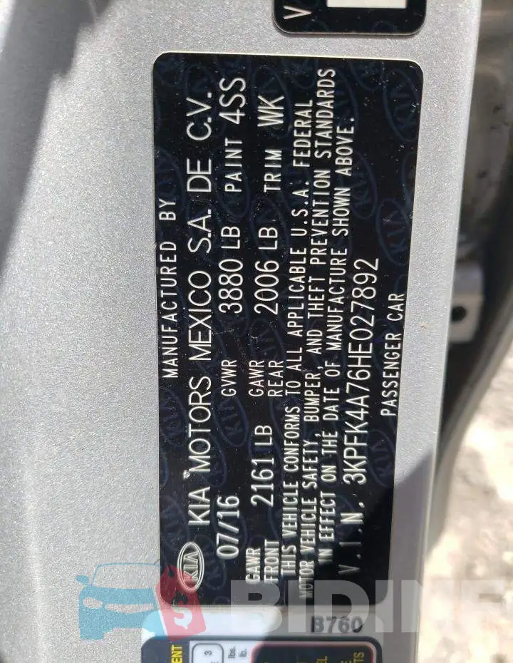 3KPFK4A76HE027892 Photo# 10