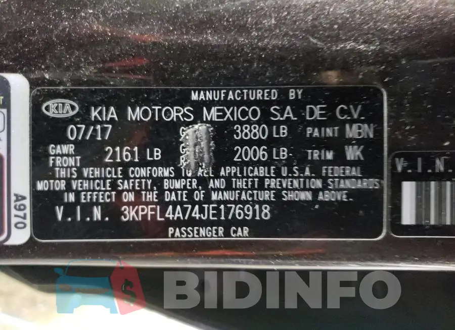 3KPFL4A74JE176918 Photo# 10