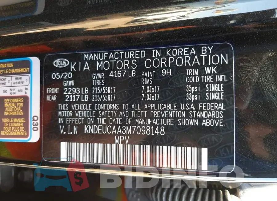 KNDEUCAA3M7098148 Photo# 10