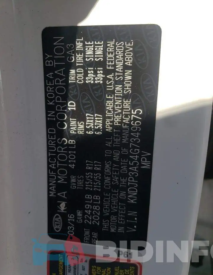 KNDJP3A54G7349675 Photo# 10