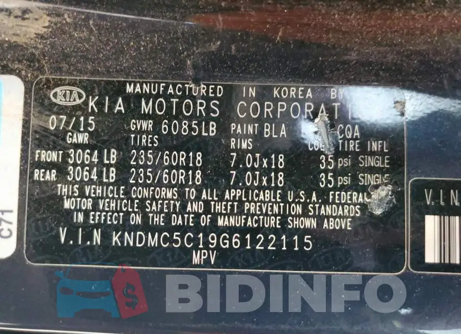 KNDMC5C19G6122115 Photo# 10