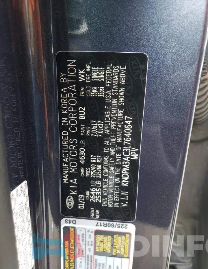 KNDPM3AC3L7640647 Photo# 10