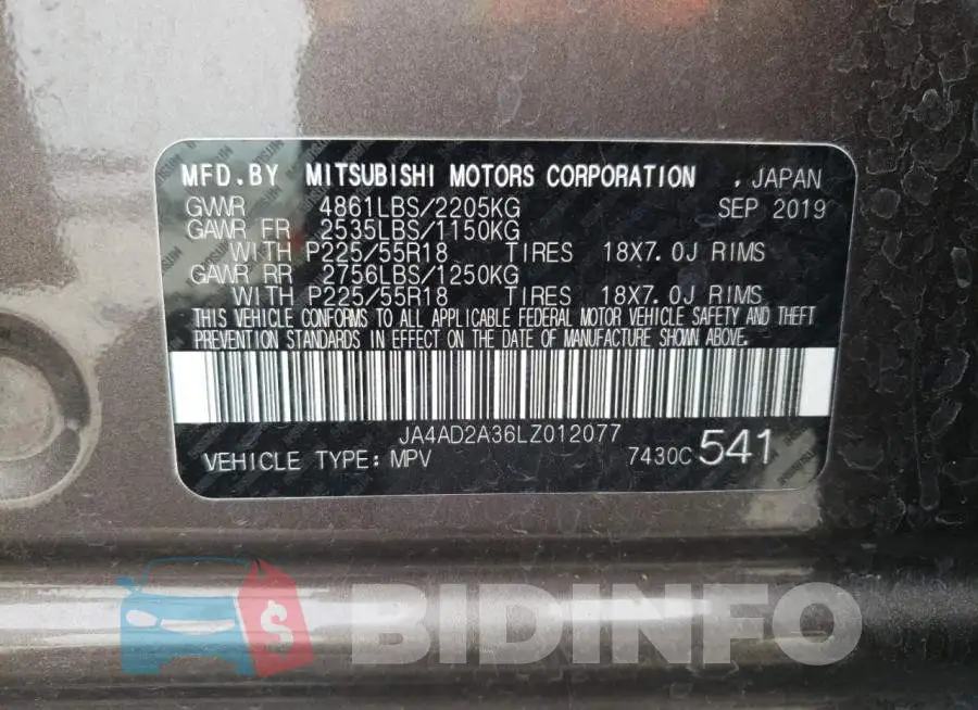 JA4AD2A36LZ012077 Photo# 10