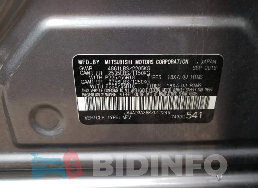 JA4AD3A38KZ012246 Photo# 10