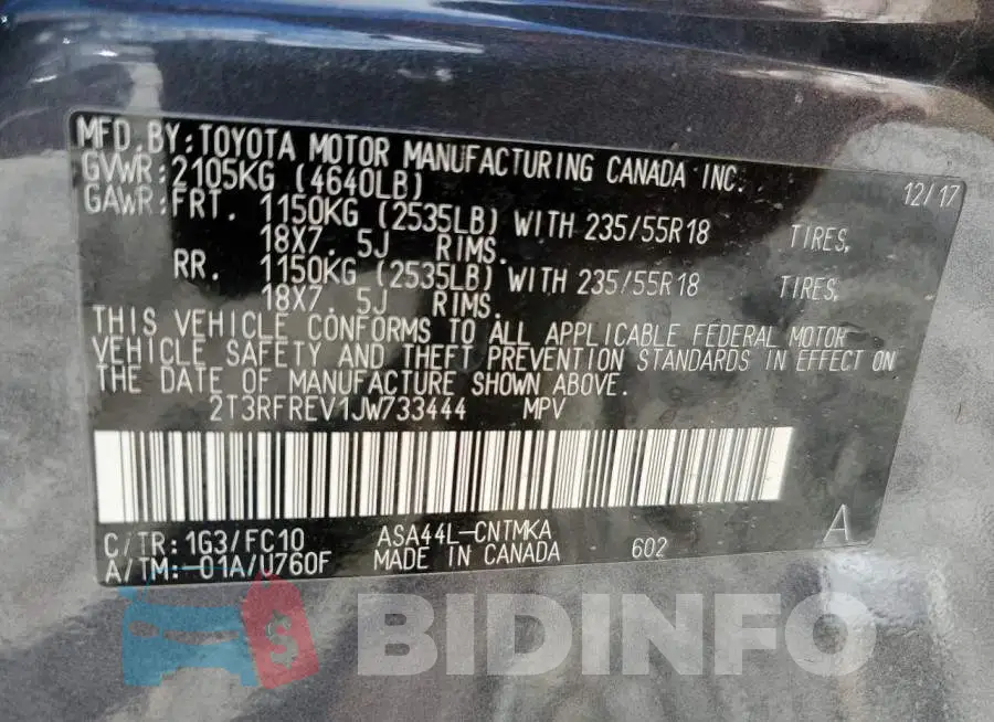 2T3RFREV1JW733444 Photo# 10