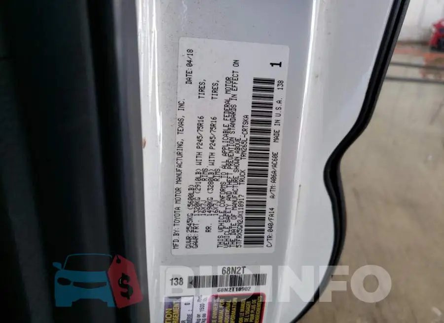 5TFRX5GN2JX118917 Photo# 10