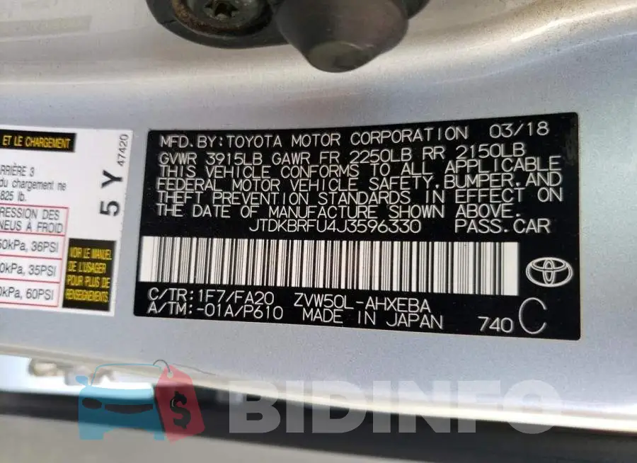 JTDKBRFU4J3596330 Photo# 10