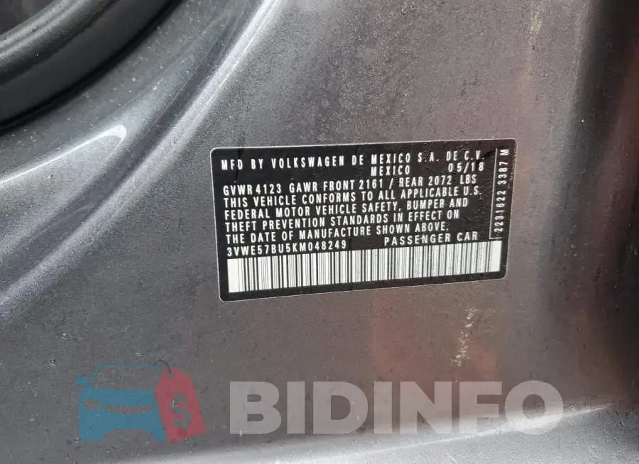 3VWE57BU5KM048249 Photo# 10
