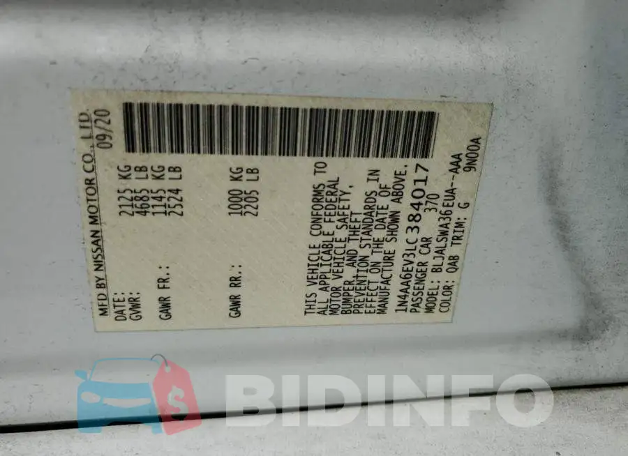 1N4AA6EV3LC384017 Photo# 10