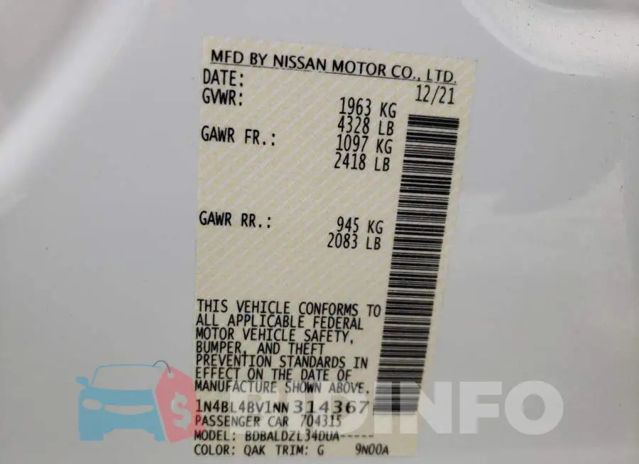 1N4BL4BV1NN314367 Photo# 10