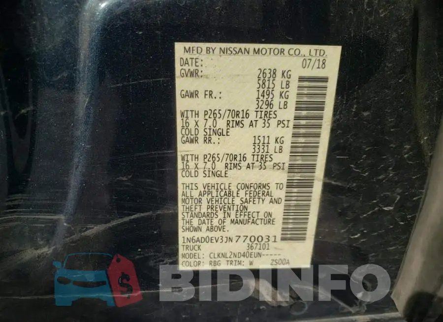 1N6AD0EV3JN770031 Photo# 10