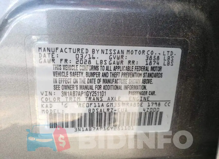 3N1AB7AP1GY251101 Photo# 10