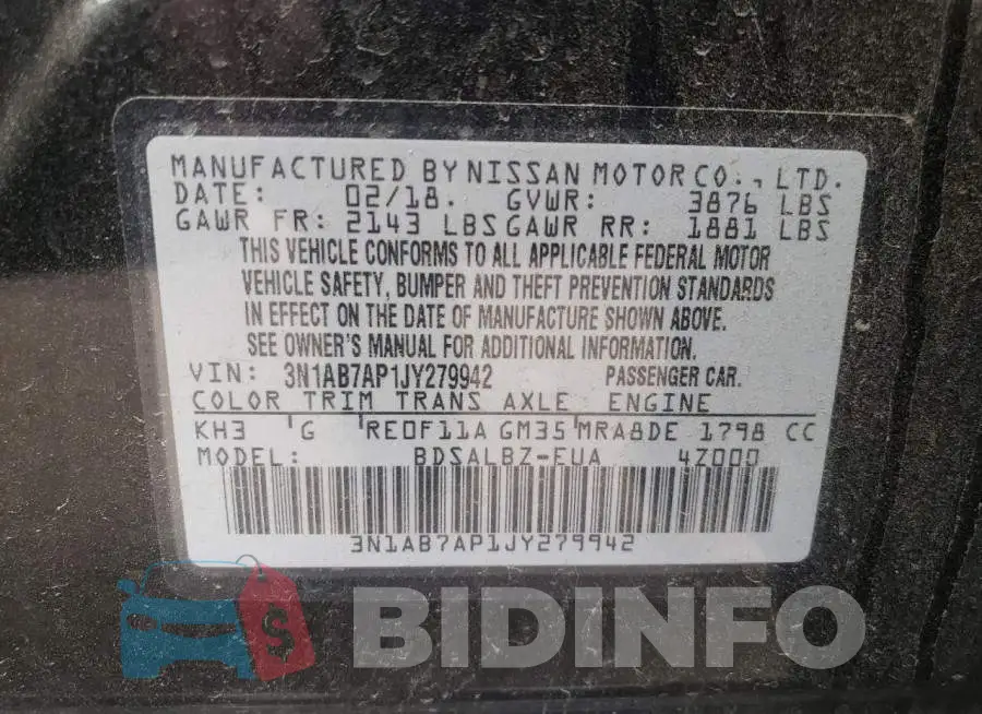 3N1AB7AP1JY279942 Photo# 10