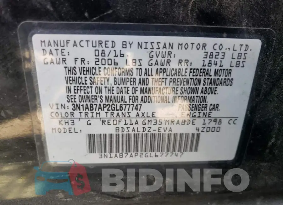3N1AB7AP2GL677747 Photo# 10