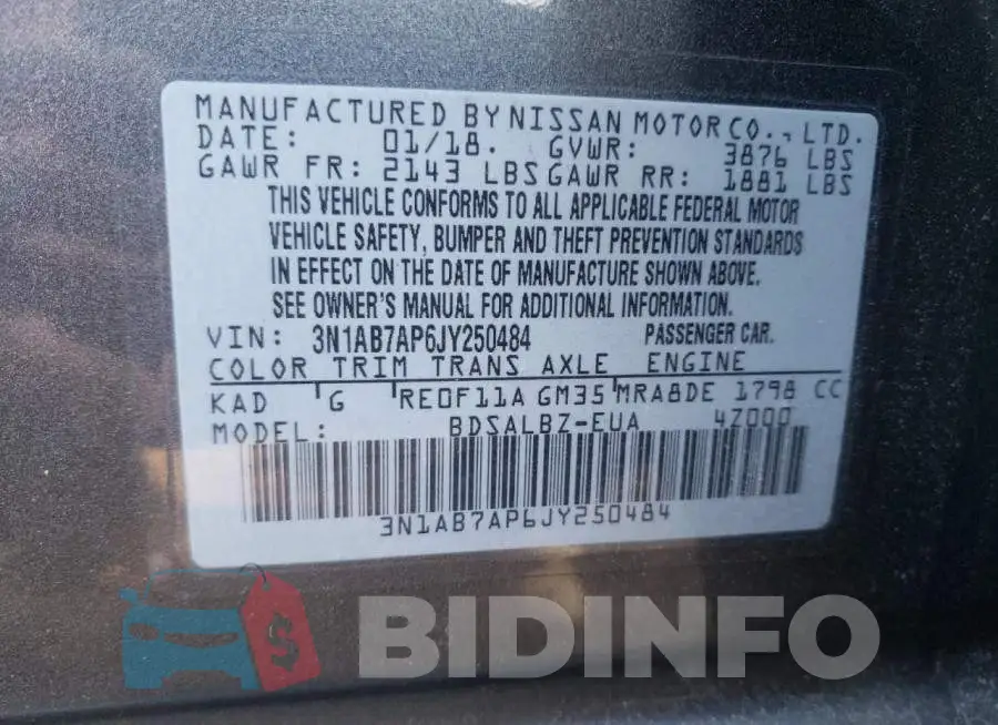 3N1AB7AP6JY250484 Photo# 10