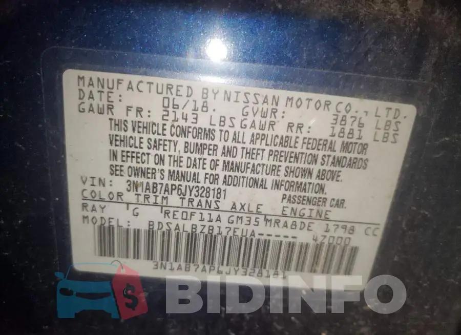 3N1AB7AP6JY328181 Photo# 10