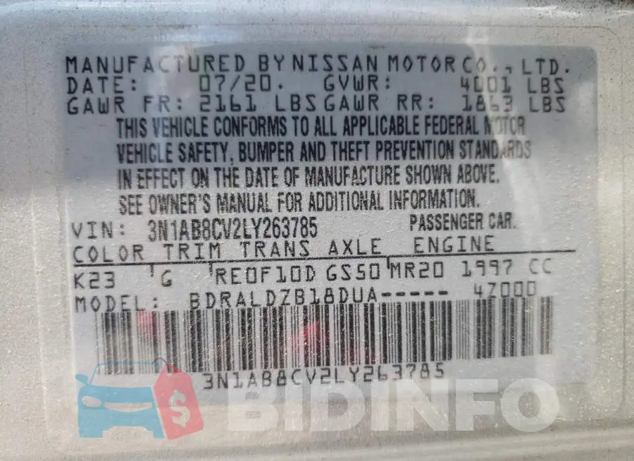 3N1AB8CV2LY263785 Photo# 10