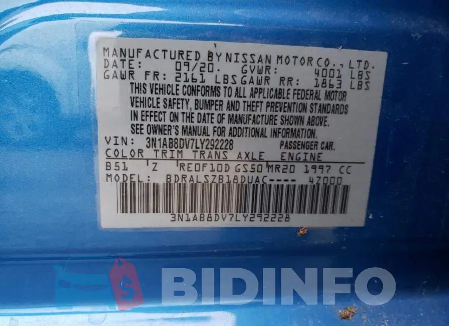 3N1AB8DV7LY292228 Photo# 10