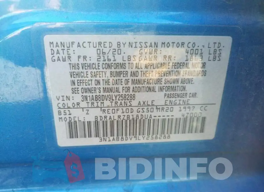 3N1AB8DV9LY258288 Photo# 10
