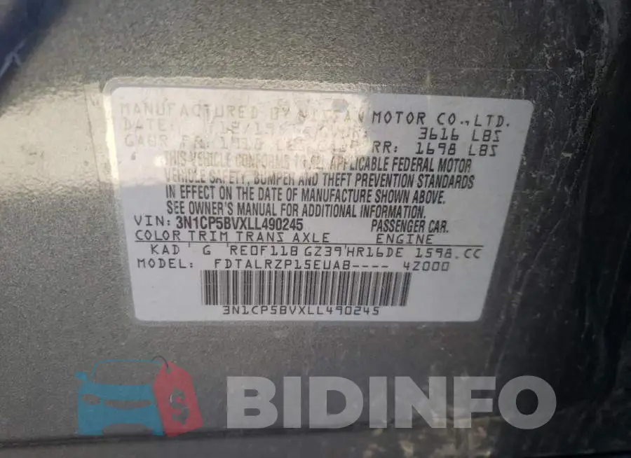 3N1CP5BVXLL490245 Photo# 13