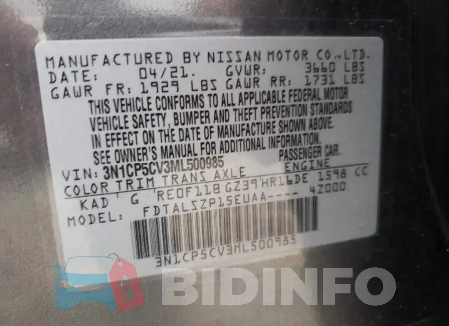 3N1CP5CV3ML500985 Photo# 10