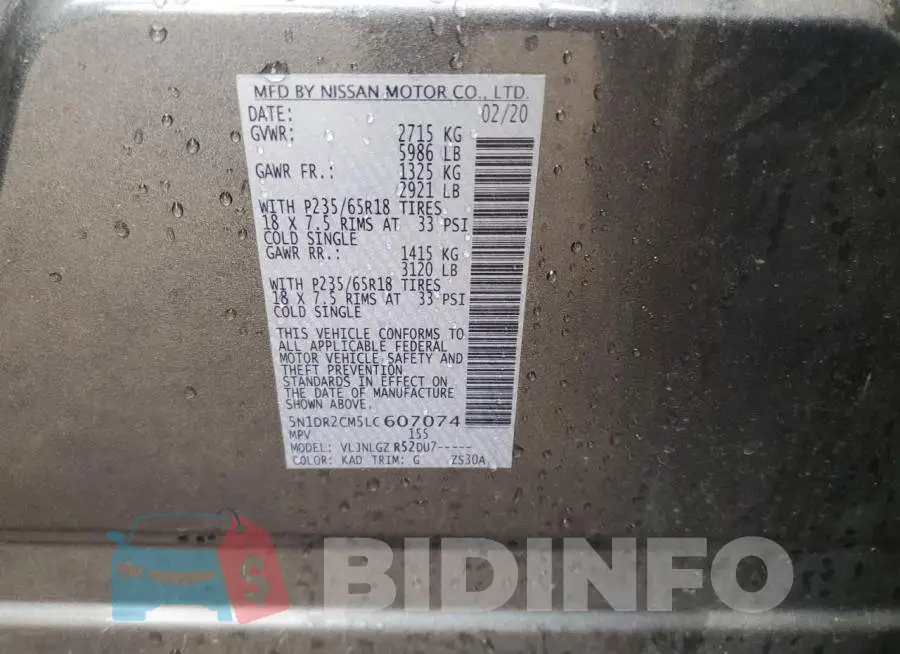 5N1DR2CM5LC607074 Photo# 13