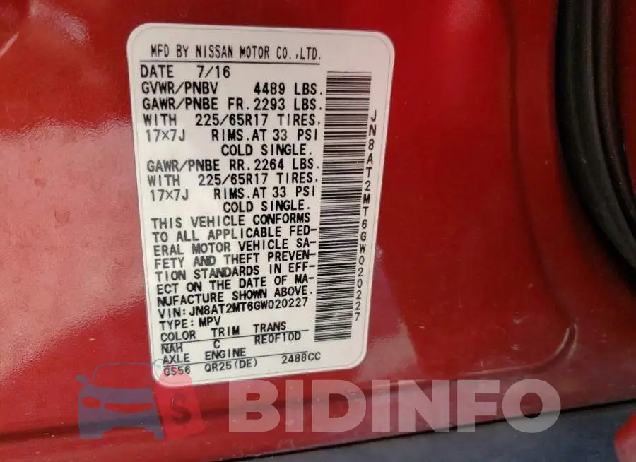 JN8AT2MT6GW020227 Photo# 10
