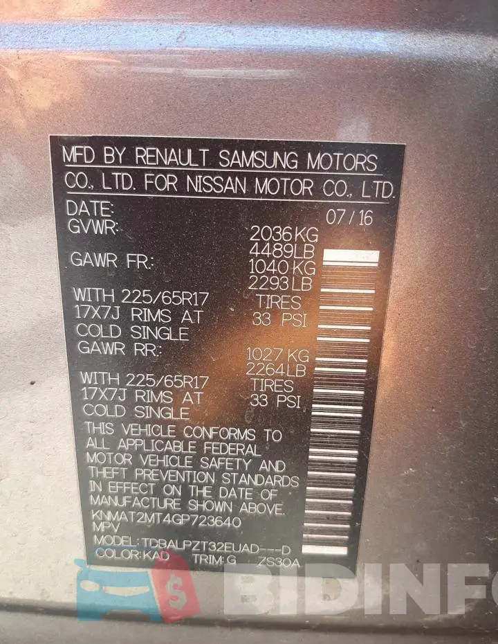 KNMAT2MT4GP723640 Photo# 10