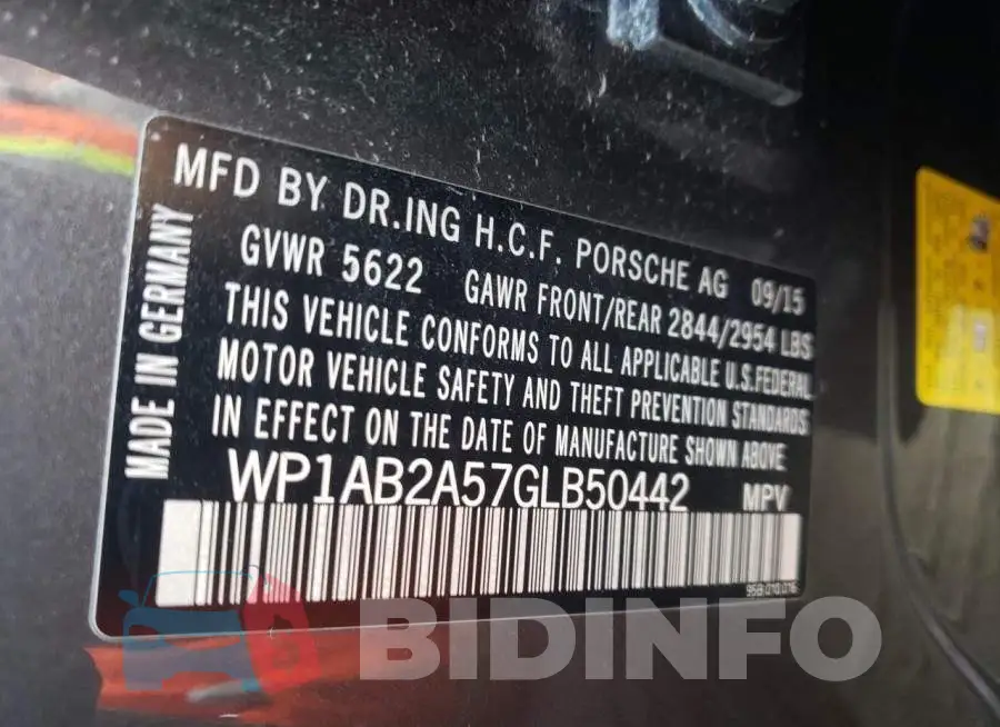 WP1AB2A57GLB50442 Photo# 10