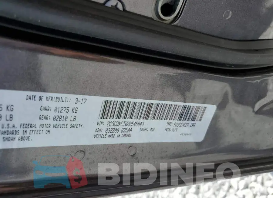 2C3CDXCT6HH545843 Photo# 10