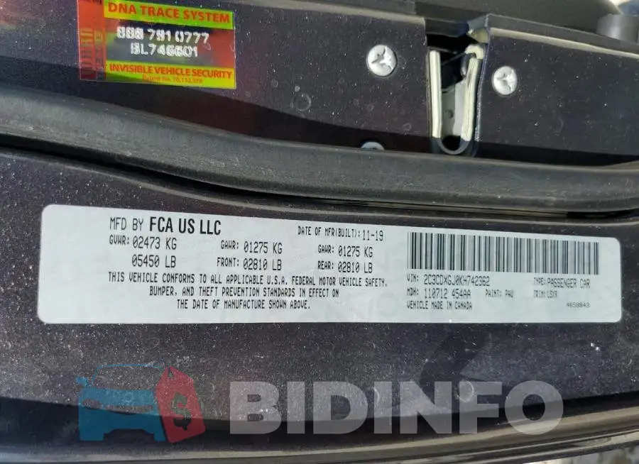 2C3CDXGJ0KH742362 Photo# 10