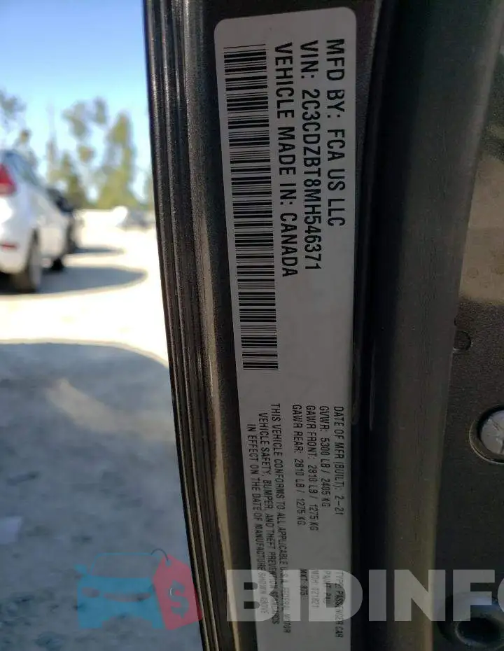 2C3CDZBT8MH546371 Photo# 10