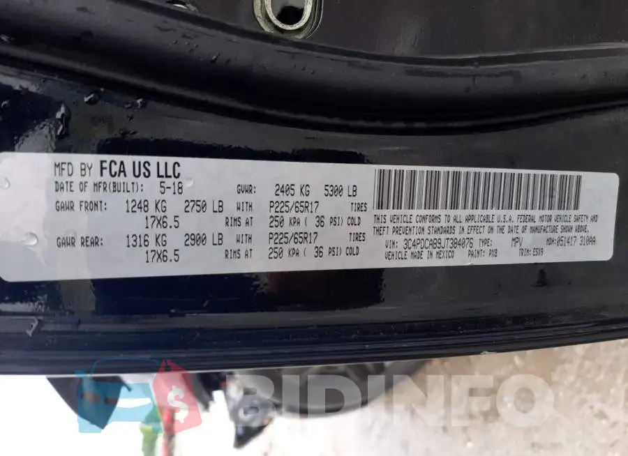 3C4PDCAB9JT384076 Photo# 10