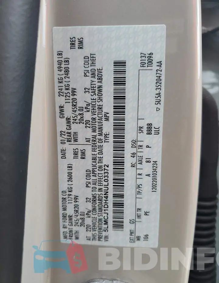 5LMCJ1DH4NUL03372 Photo# 10