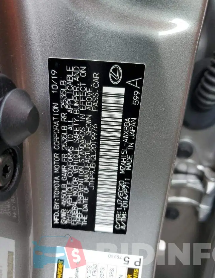 JTHP9JBH2L2019976 Photo# 10